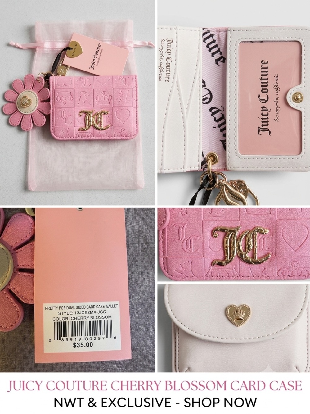 Juicy Couture Pretty Pop Dual Sided Card Case Wallet
